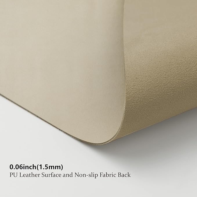 Leather Desk Mat - Small Non-Slip PU Desk Pad for Office and Home - Desk Organization and Accessories - Ideal for Large Mouse Pad and Small Desk Mats on Top of Desks (Champagne Gold,23.6"x 13.8")