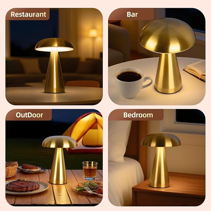 2-Pack Portable LED Desk Lamp, 5000mAh Rechargeable Battery, 3-Color Touch Control, Cordless Table Lamp with Stepless Dimming, Modern Bedside Lamp for Bedroom, Living Room, and Dining Room