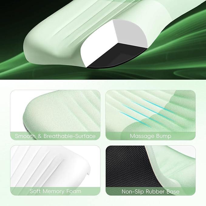 Ospelelf Mouse Pad with Wrist Rest Set Foam L-Shaped Desk Elbow Pad Ergonomic Desk Edge Cushion Anti-Slip Rubber Bottom Office Women Desk Accessories for Computer, Laptop and Gaming, Light Green