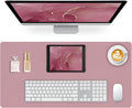 Non-Slip Desk Pad Mat, Leather Desk Mat for Desktop, Large Purple Mouse Pad, Waterproof Computer Mouse Mat Desktop Protector for Office/Home, 23.6" x 13.7"