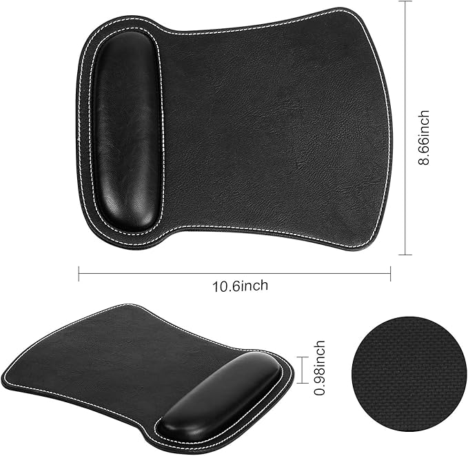 RICHEN Keyboard Wrist Rest Pad and Mouse Wrist Rest Support Mouse Pad Set, Sturdy & Comfortable & Lightweight for Easy Typing & Ergonomic Wrist Support (Black)