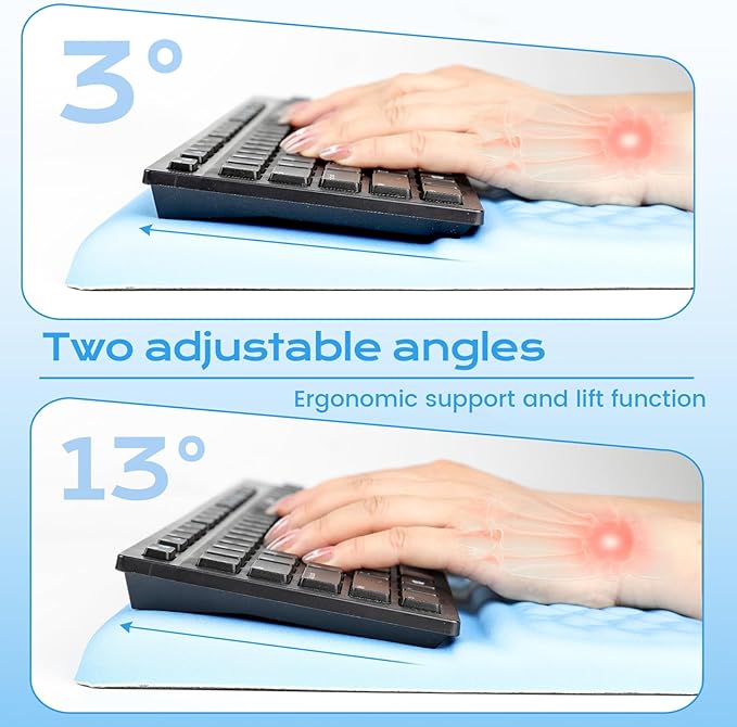 Keyboard Wrist Rest with Ergonomic Height - Computer Keyboard Stand & Soft Cushioned Pad for Wrist - Non-Slip Typing Support for Office, Gaming & Home(Gradient)