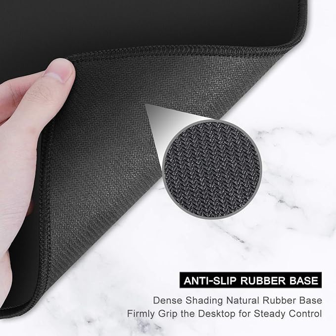 Auhoahsil Large Mouse Pad, Full Desk XXL Extended Gaming Mouse Pad 35" X 15", Waterproof Desk Mat w/Stitched Edge, Non-Slip Laptop Computer Keyboard Mousepad for Office & Home, Colorful Marble Design
