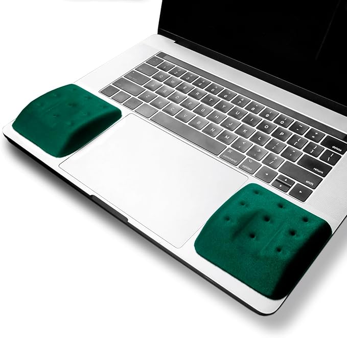 WavePads by PostureUp – Original Two Pack Adjustable Wrist Rests for Laptop and Keyboard Ergonomic Memory Foam Laptop Wrist Pads for Wrist Pain & Carpal Tunnel Relief (Forest Green)