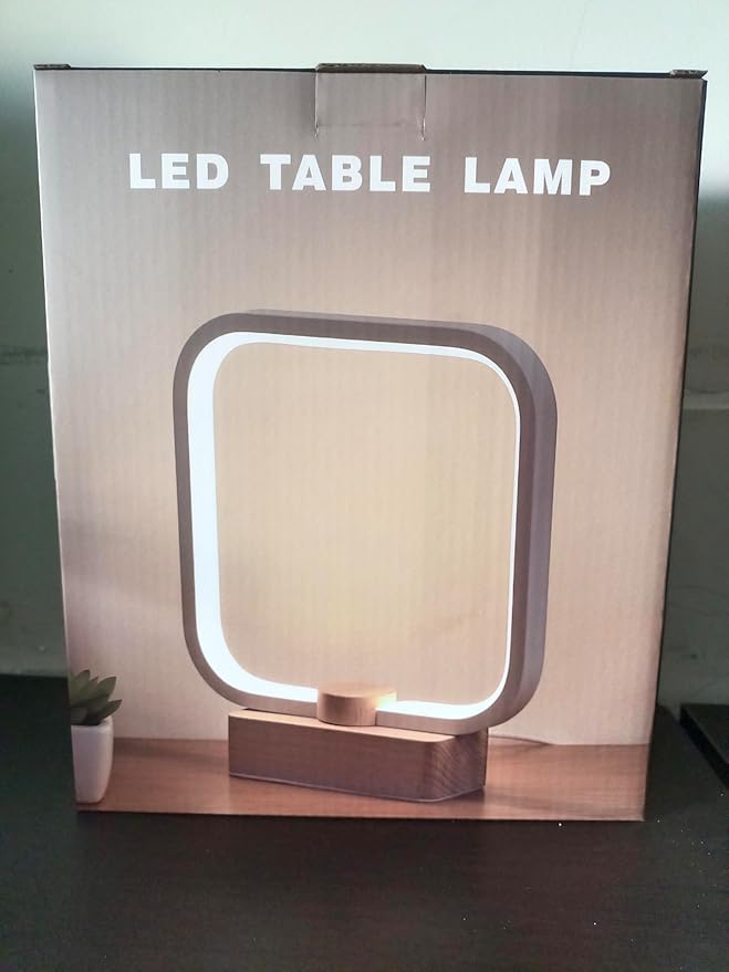 LED Wood Table Lamp, 3-Color Temperature Bedside Lamp,Bedroom Bedside Night Light, Dimmable Led Lighting, Small Table Lamps for Living Room OfficeCreative Home Decor, Unique House warmging Gift