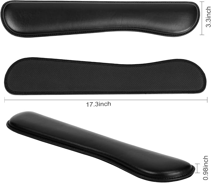 RICHEN Ergonomic PU Leather Keyboard Wrist Rest and Mouse Pad with Wrist Support, Memory Foam Set for Computer/Laptop,Gaming and Office, Comfortable for Easy Typing (PU Black)