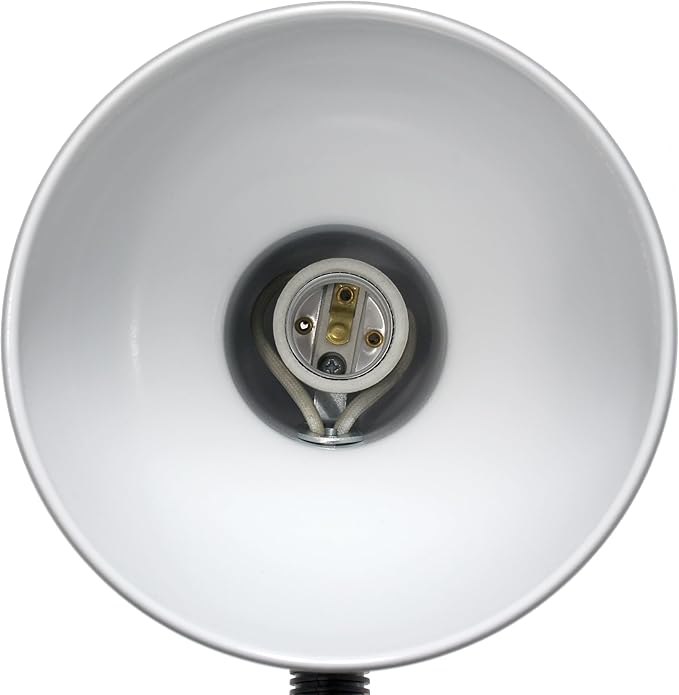 Simple Designs LD1088-WHT 14.25" Sleek and Sturdy Classic Gooseneck Study Desk Lamp, White