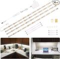 WOBANE LED Under Cabinet Lighting Kit,Flexible LED Ribbon Lights Bar,Under Counter Lights for Kitchen,Cupboard,Desk,Showcase,Shelf,6.6 Feet Rope Light Set,120 LED,1200lm,6000K White,4 Panel