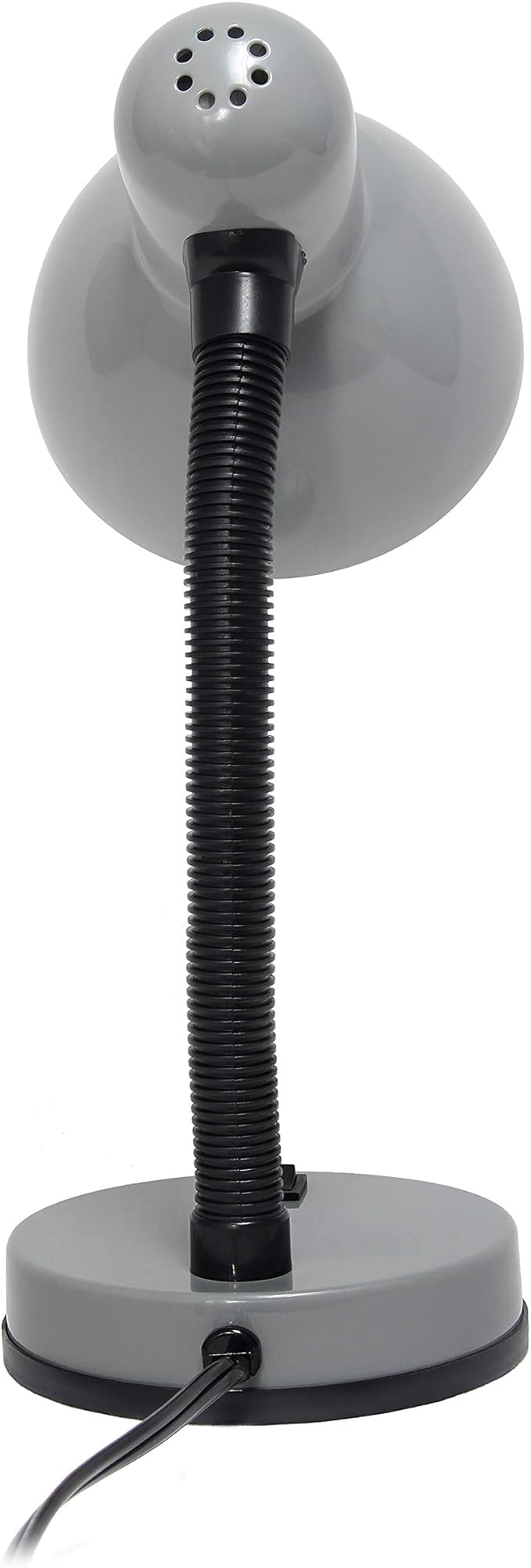 Simple Designs LD1088-SLV 14.25" Sleek and Sturdy Classic Gooseneck Study Desk Lamp, Gray