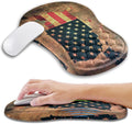 Ergonomic Mouse Pad Wrist Support with Memory Foam Massage Bulge, Carpal Tunnel Mousepad Wrist Rest for Mouse(12x8 inch, USA Flag Map)