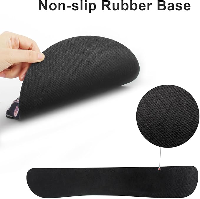 Ergonomic Mouse Pad with Wrist Rest and Keyboard Wrist Rest, Wrist Rest for Computer Keyboard, Easy Typing, Black Mouse Pad with Wrist Support for Gaming,Office, Laptop, Garden Flowers
