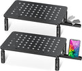 Zimilar 2 Pack Monitor Stand , 3 Height Adjustable Stand with Unique Star Mesh for Computer, Laptop, Printer, Notebook, iMac, Premium Metal Monitor Risers for 2 Monitors