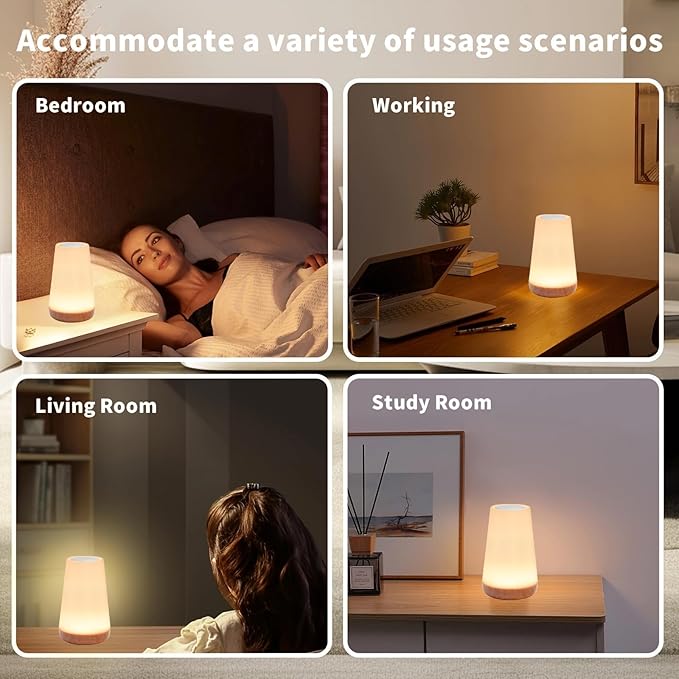 LED Small Night Light,Rechargeable Bedside Touch Light, Portable Desk Edge Light with 13 RGB Colors, Night Light for Bedroom,Nursery,Bathroom,Outdoor,Living Room