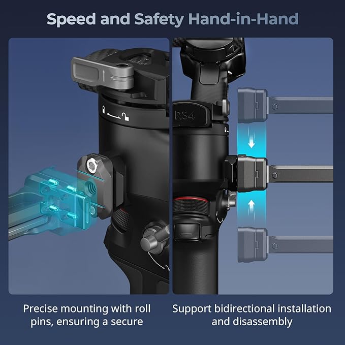 SMALLRIG HawkLock Quick Release Adjustable Camera Monitor Mount, NATO Rail and Cold Shoe, Tilt 165° Adjustable, for DJI RS 5/RS 4 Mini/RS 4 Pro/RS 4 /RS 3 Mini/RS 3 Pro/RS 3 /RSC 2 /RS 2 Stabilizers