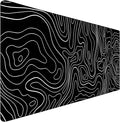 Large Mouse Pad, Big Desk Mat Large Office Desk Pad, Durable Extended Mouse Mat 31.5"x15.7" Mousepad with Non-Slip Rubber Base & Stitched Edge for Home Office Work, White Line