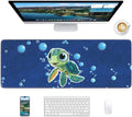Turtle Mouse Pad, 31.5 x 11.8 Large Desk Mat with Stitched Edges & Non-Slip Base, Mousepad for Office, Home, Work, Cute Turtle