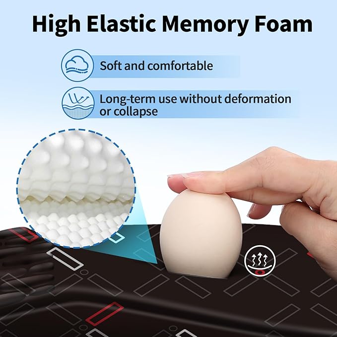 YIWEI Ergonomic Mouse Pad with Wrist Rest - Comfortable Office Mousepad with Memory Foam Wrist Support for Carpal Tunnel Relief, Mouse Pads with Non-Slip Base for Gaming and Home (Black-1)