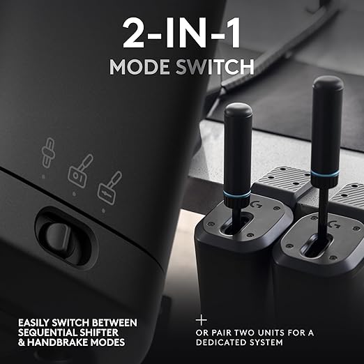 Logitech G RS Shifter & Handbrake with easy mode switching, height-adjustable handle, & included table clamp for RS & PRO Series - PlayStation, Xbox, & PC sim racing units