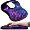 Hokafenle Ergonomic Mouse Pad Wrist Support with Massage Design, Wrist Rest Mousepad with Memory Foam&Non-Slip PU Base, Mouse Pads for Wireless Mouse & Desk (12x8 inch,Galaxy)