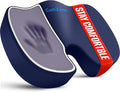Office Chair Cushions, Memory Foam Coccyx Cushion for Tailbone Support Office Chair Car Seat, Sciatica, Coccyx, Lower Back Support (Blue)