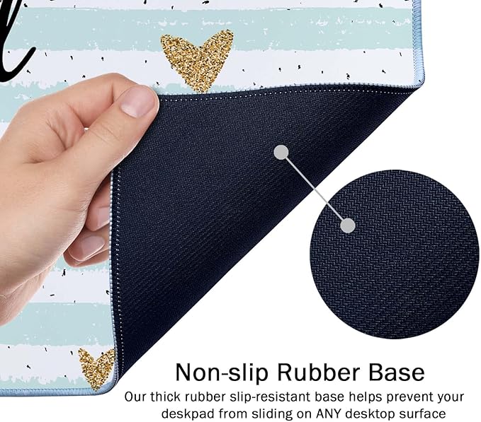 SSOIU Inspirational Quote Desk Mat,Large Mouse Pad 35.5" x 15.7" XXL Extended Gaming Mouse Pad Mat with Non-Slip Base Stitched Edge Mousepad for Computer,Office - She Believed she Could so she did