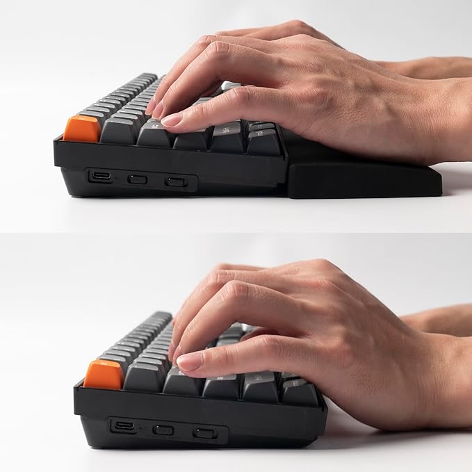 Ergonomic Silicone Wrist Rest for Keychron Q3 / Q3 Max / V3 / V3 Max / C3 Pro, 14.37" Honeycomb Non-Slip Palm Rest, 80% TKL Mechanical Keyboards with Comfortable Typing