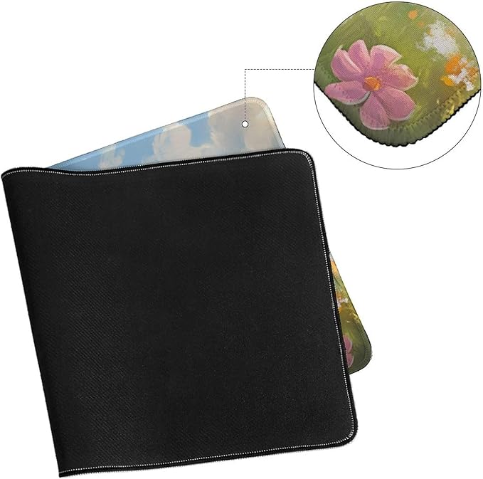 Large Ergonomic Gaming Mouse Pad Happy Puppy in Sunny Field - Lovable Dog Theme with Non-Slip Base Water-Resistant Surface and Stitched Edges 30x60cm