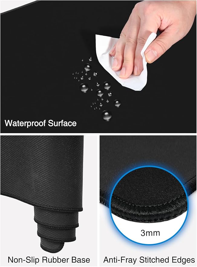 2-in-1 Mouse Pad with Wireless Charging, Gaming Mouse Pad, 31.5"x11.8" Large Desk Mat for Laptop/Keyboard, Waterproof Smooth Surface, Non-Slip Base, No Adapter