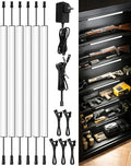 ASOKO Gun Safe Lighting Kit, 6pcs Linkable 12Inch Light Bars,1600LM Motion Activated Under Cabinet Lighting with 24V 1A Power Adapter, 6000K Cool White for Gun Safe Locker Closet Display Case