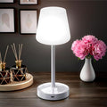 Small Shower Lamp Waterproof: Table Lamp with 4000mAH Battery - Rechargeable 3 Dimmable Cordless LED Lamp for Desk Bedroom Living Room Bathroom - White Touch Light for Parents Kids