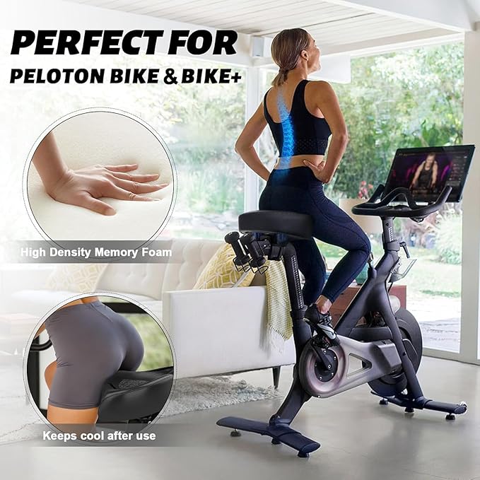 Noseless Bike Seat Cushion for Men & Women - Extra Padding & Comfort Wide Bicycle Seat, Oversized Comfortable Saddle for Peloton Bikes, Exercise Bikes, Electric Bikes, Cruiser Bikes