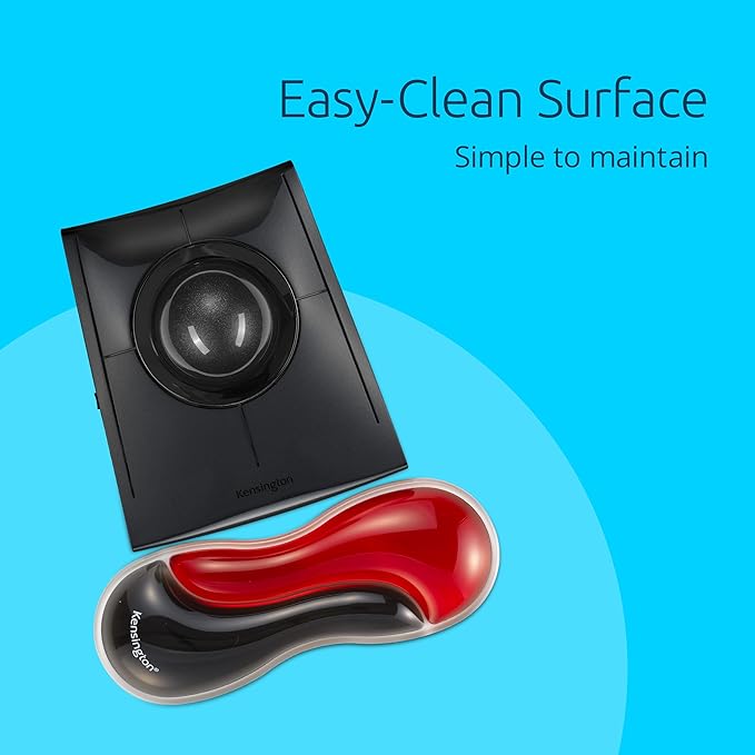 Kensington Slim Duo Gel Mouse Wrist Rest Support Cushion for Low Profile Mice & Trackballs, Ergonomic Mouse Wrist Support, Comfortable Non-Skid Gel, Red 7.56" x 2.83" x 0.87" K62440NA