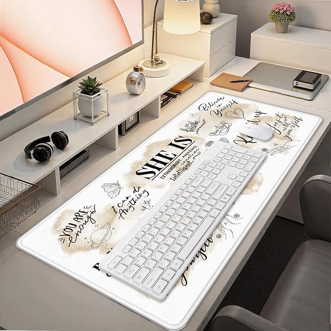 Inspirational Large Mouse Pad 31.5x15.7inch, Self Care Gifts Large Extended Computer Desk Mat Mousepad for Keyboard and Mouse, Motivational Office Desk Accessories