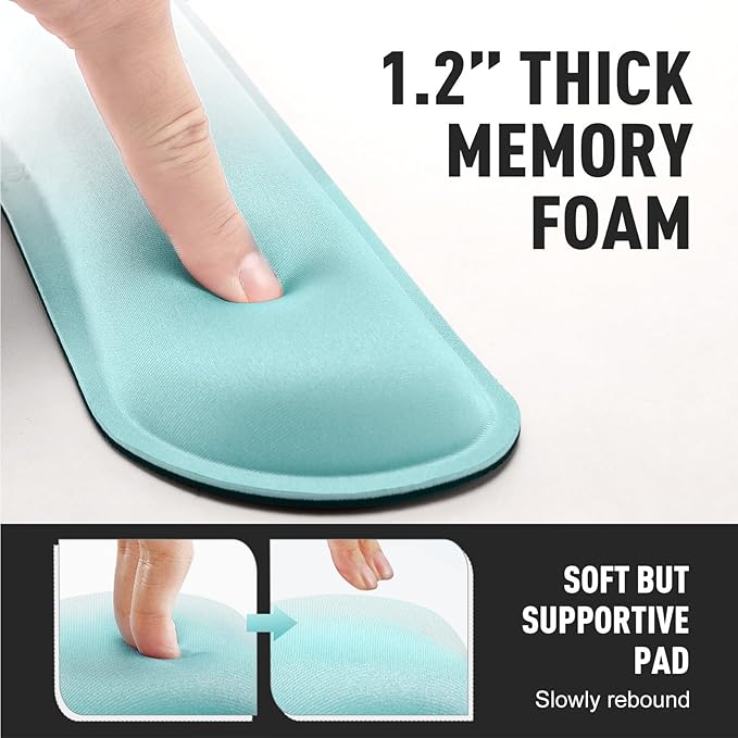 Gimars Upgrade Enlarge Silky Gel Memory Foam Keyboard Wrist Rest, Wrist Rest for Computer Keyboard, Ergonomic Mouse pad Rests for Typing, Wrist Support for Office, Gaming, Blue Gradient