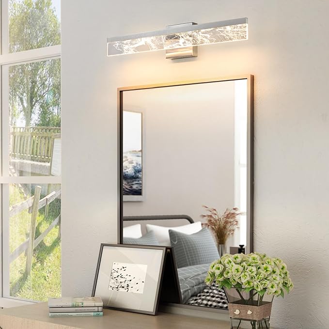 Brushed Nickel Vanity Light for Bathroom - 24 Inch Bathroom Lighting Fixtures Over Mirror 18W 3000K LED Vanity Lights Bar Modern Vanity Light Wall Mount