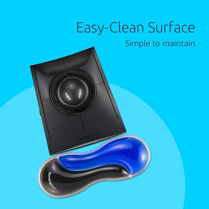 Kensington Slim Duo Gel Mouse Wrist Rest Support Cushion for Low Profile Mice & Trackballs, Ergonomic Mouse Wrist Support, Comfortable Non-Skid Gel, Blue 7.56" x 2.83" x 0.87" K62439NA