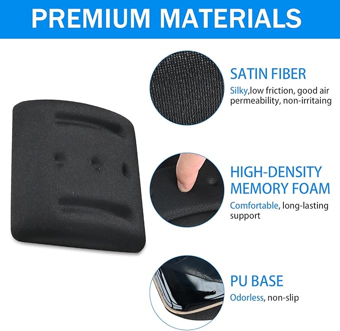 VAGAU Wrist Rests for Laptop, Wrist Support for Keyboard and Mouse, Ergonomic Memory Foam Wrist Pads for Laptop, Office, Computer, Comfortable Typing Support (Black)