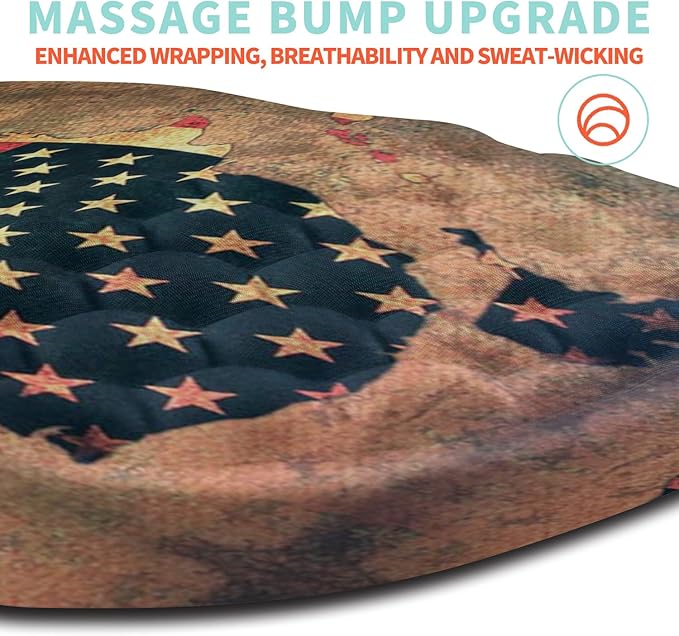 Ergonomic Mouse Pad Wrist Support with Memory Foam Massage Bulge, Carpal Tunnel Mousepad Wrist Rest for Mouse(12x8 inch, USA Flag Map)