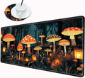 Mushroom Mouse Pad Gaming Desk Mat 24x12 Mousepad XL Desk Pad Long Computer Mat Large Mouse Pads for Wireless Mouse Office Work Women