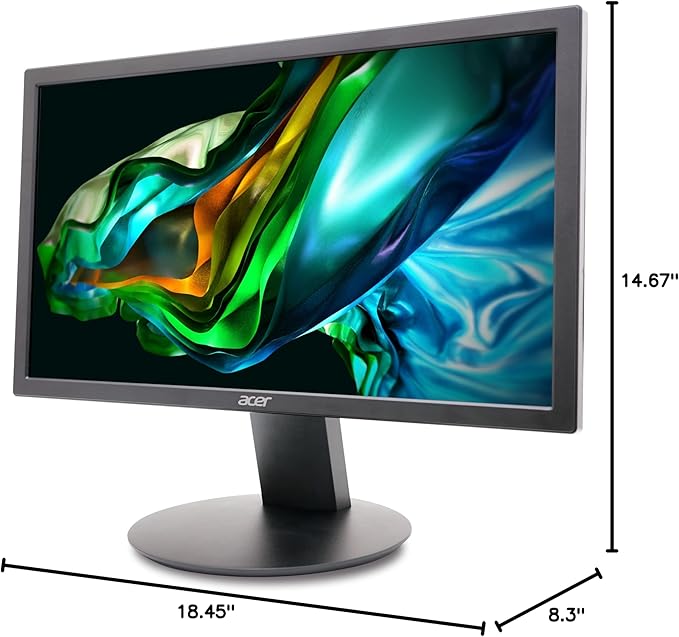 Acer K202Q bi 19.5-inch Professional HD+ (1600 x 900) Monitor, 75Hz Refresh Rate, VESA Mountable, VisionCare Technologies, Low Blue Light & Flickerless Technology (HDMI Port & VGA Port), Black