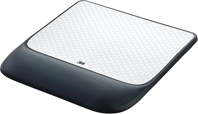 3M Precise Mouse Pad with Gel Wrist Rest, Soothing 3M Gel Technology and Satin Smooth Cover for All Day Comfort, Optical Mouse Performance and Battery Saving Design (MW85B), Extended, Black