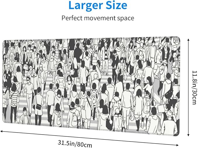 Aesthetics Busy City Zebra Crossing Art Mouse Pad Extended Large Gaming Mousepad XL Big Long Oversized Desk Mat Stitched Edges 31.5 X 11.8 Inch for Home Office
