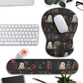 Ghost Book Mousepad with Wrist Rest Halloween Computer Keyboard Mouse Pad Black Cute, Mouse Pad with Wrist Rest for Computer Keyboard, 2 In 1 Mousepad with Wrist Support for Easy Typing & Ergonomic Comfort