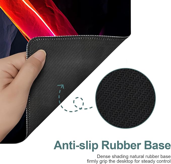 Energy Bar Extended Gaming Mouse Pad 31.5x11.8inches Large Desk Mat Anti-Slip Rubber Base & Durable Stitched Edges for Gamers Smooth Mouse Writing Surface for Desk Office/Home