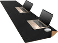 MAIDERN 70.8”x 15.7” Leather Desk Pad, Large Desk Mat, Cork & Leather Large Mouse pad for Desk, Waterproof Computer Desk Pad for Gaming Home Office (Black)