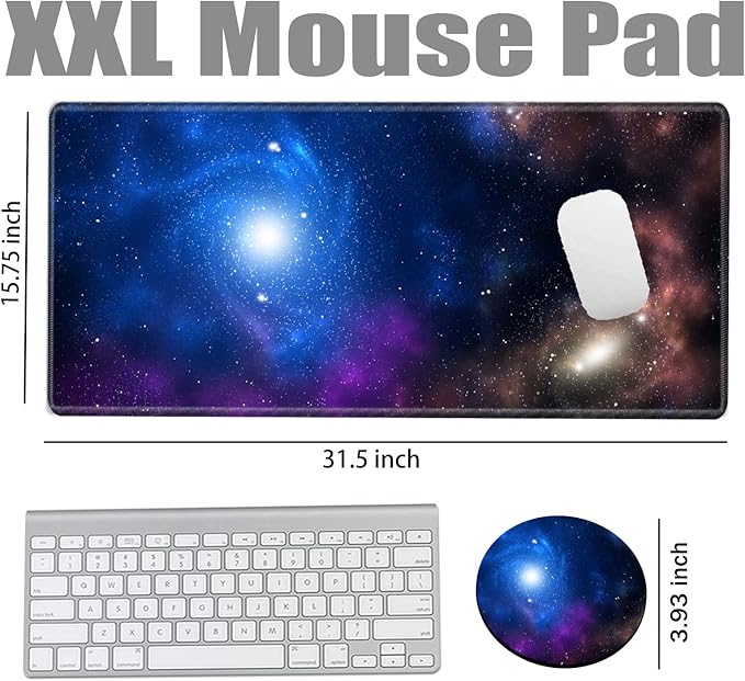 Galaxy Mouse Pad Gaming 31.5x15.75 inch Desk Mat Large Mousepad XXL Extended Computer Mat Non Slip Office Work Home