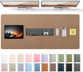 YSAGi Leather Desk Pad Protector, Office Desk Mat, Large Mouse Pad, Non-Slip PU Leather Desk Blotter, Laptop Desk Pad, Waterproof Desk Writing Pad for Office and Home (Bronze, 47" x 17")