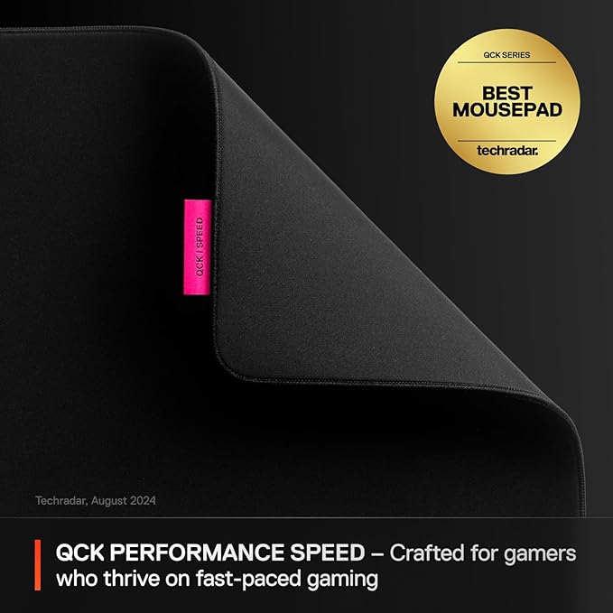 SteelSeries QcK L Performance Speed Gaming Mousepad — Extra Density for a Smooth Glide — Low-Profile Edge Stitching — Non-Slip Neoprene Rubber Base — 16.54 x 19.29 inch — FPS, MOBAs, RTS, MMO
