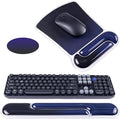 Ospelelf Mouse Pad with Wrist Rest and Ergonomic Gel Keyboard Hand Wrist, Support for Typing Gaming, Relieve Wrist Pain, Cool & Easy to Clean, for Office, Programmer, Home Computer Use Black Blue