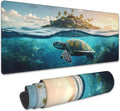 Desk Mat, Sea Turtle Tropical Extended Gaming Mouse Pad Large, Big Desk Mat with Non-Slip Base and Stitched Edge, Long Computer Keyboard Mouse Mat for Home Office Work 31.5"x15.7"